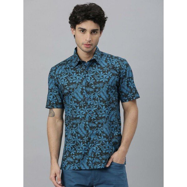 Poly Cotton Printed Half Sleeves Shirt