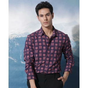 Poly Cotton Printed Full Sleeves Shirt