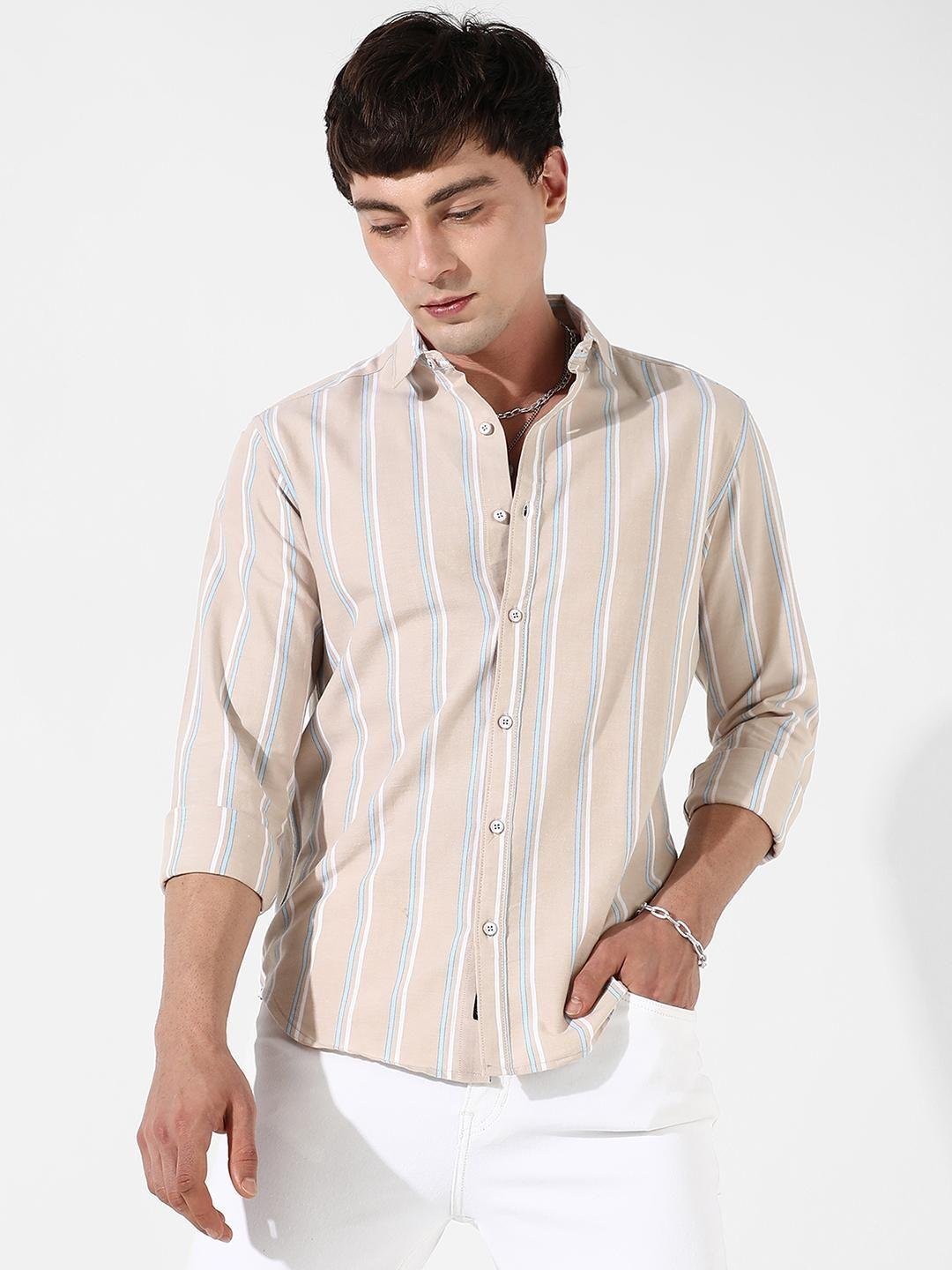 Striped Cotton Casual Shirt