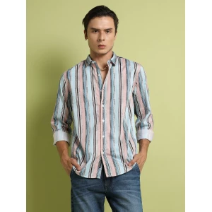 Barcode Striped Casual Shirt