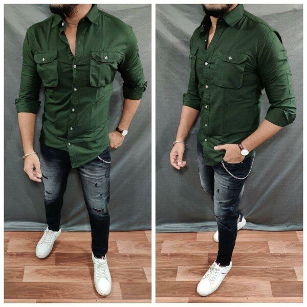 cotton solid casual shirt