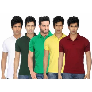 Poly Cotton Solid Half Sleeves Mens Polo T-shirt