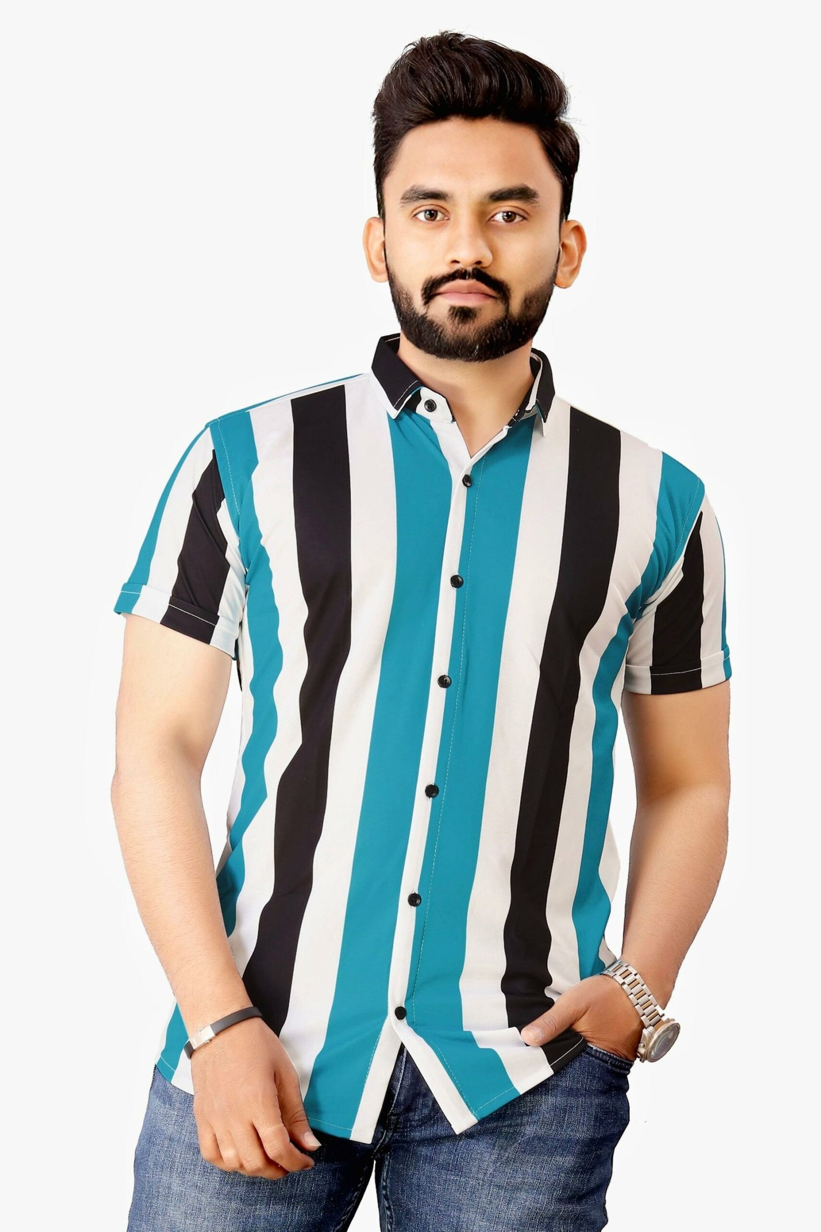 Lycra Printed Men's Casual Shirt