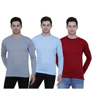 Men's Cotton Round Neck Full Sleeves Stylish Tshirt