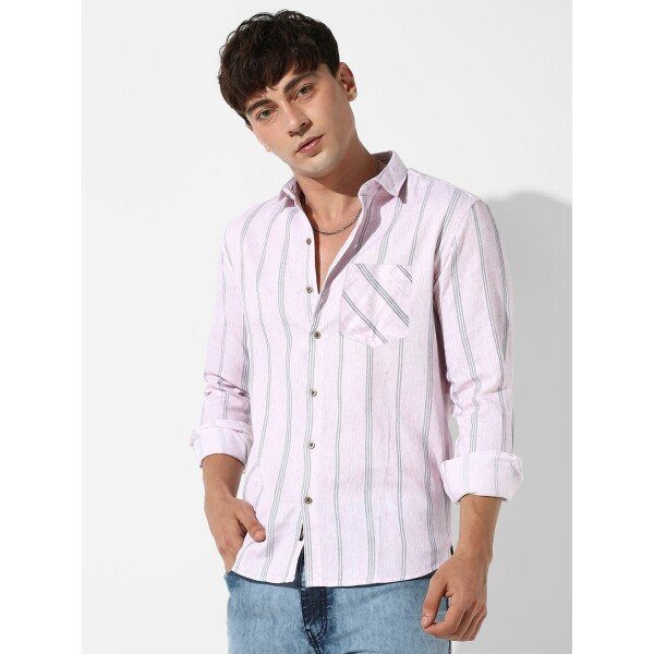 Checks Light Pink Casual Shirt