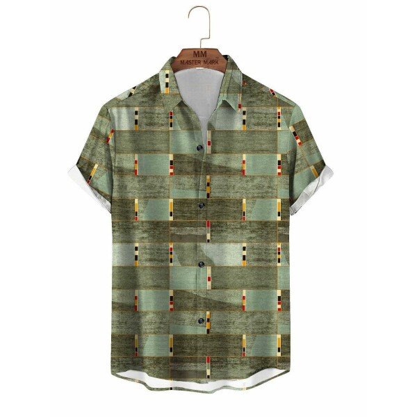 Men's Cotton Slub Printed Shirt