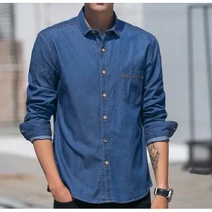 Solid Full Sleeves Mens Casual Shirt