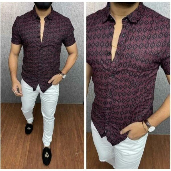 Latest Men's Cotton Printed Shirt