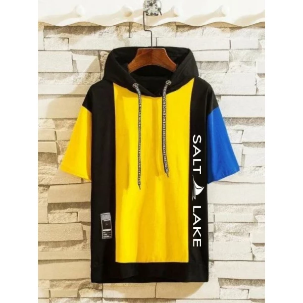 Pocket Style Hooded Neck Mens T-Shirt