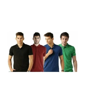 Cotton Solid Half Sleeves Mens Polo T-shirt