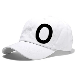 Unisex Plain O Printed Cotton Cap - White (KK-2217196)