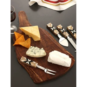 Buy Beige Brown Mango Wood Solid Cheese Boards