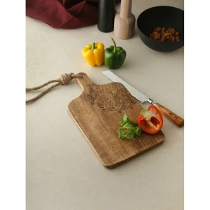 Buy Beige Brown Mango Wood Solid Cheese Boards