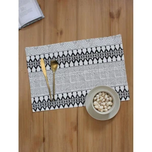 Buy Black Rectangle Cotton Solid Mats