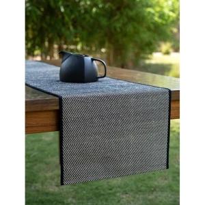 Buy Charcoal Black Hand Crafted Banana Fibre Rectangle Table Runner