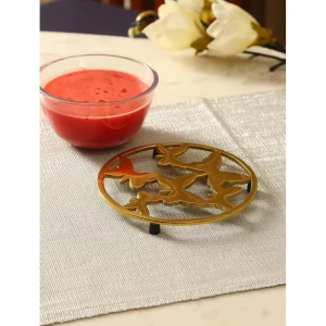 Buy Gold Aluminium Coaster & Trivet