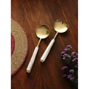 Buy Gold Carved Mother Of Pearl Cutlery