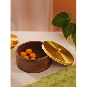 Buy Gold Wood Roti Box