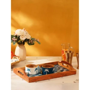 Buy INDIGO BLUE Mango Wood Hand Painted Platter