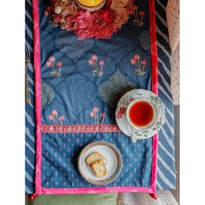Buy Multicolour Hand Crafted Velvet Printed Rectangle Table Runner