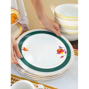 Buy Multicolour Porcelain Printed Plates