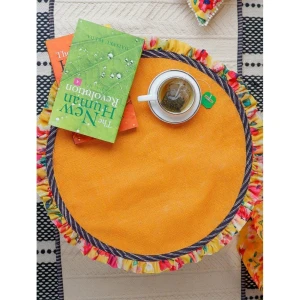 Buy Multicolour Rectangle Jute Hand Woven Mats