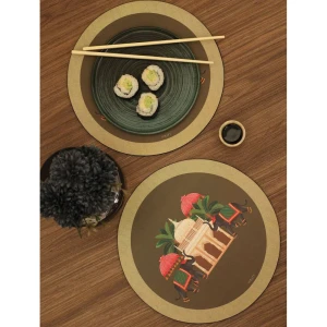 Buy Multicolour Wood Hand Crafted Coaster & Trivet