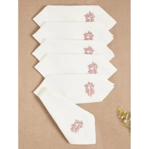 Buy Off White_Cream Cotton Printed Table Napkins