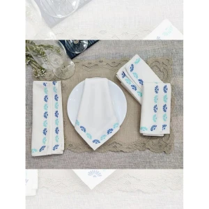 Buy Off White_Cream Cotton Printed Table Napkins