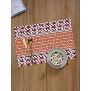 Buy Red Rectangle Cotton Solid Mats