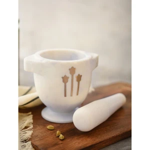 Buy White Marble Mortar Pestle