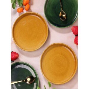 Buy Yellow Ceramic Printed Plates
