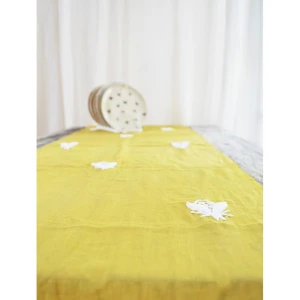 Buy Yellow Cotton Embroidered Rectangle Table Runner