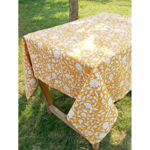 Buy Yellow Cotton Rectangle Table Cloth